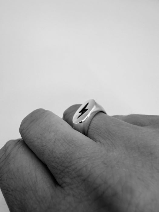 Lightening Bolt Signet Ring