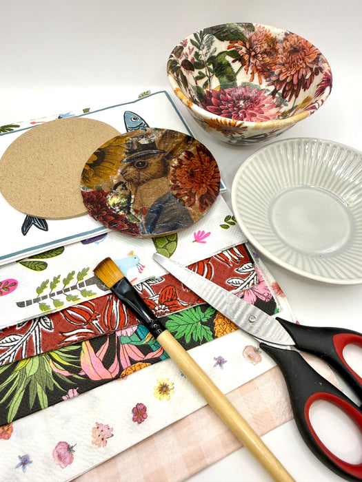 Jewellery Holiday Workshop | Tuesday 14th July | Decoupage Jewellery dishes & Coasters