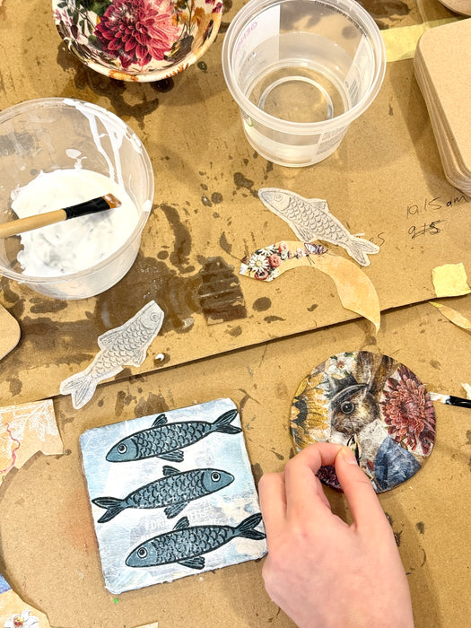 Jewellery Holiday Workshop | Tuesday 14th July | Decoupage Jewellery dishes & Coasters