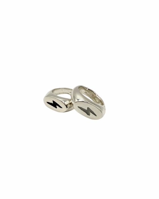 Lightening Bolt Signet Ring