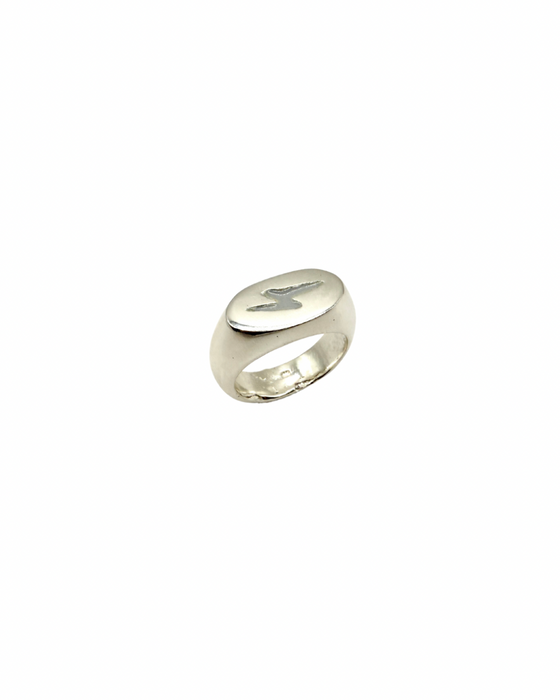 Lightening Bolt Signet Ring