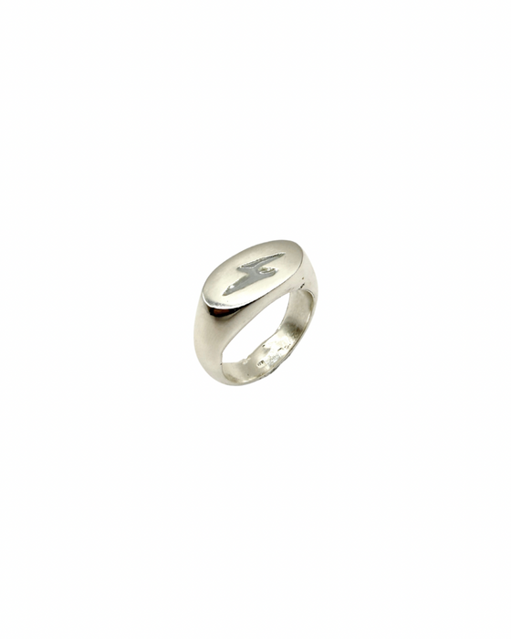 Lightening Bolt Signet Ring