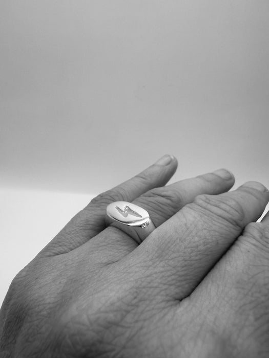 Lightening Bolt Signet Ring